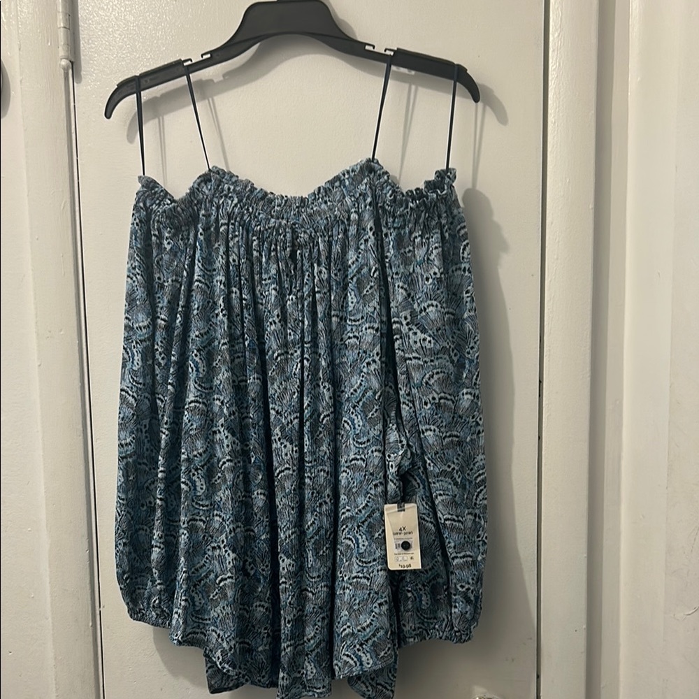 Blue Smocked Sleeveless Camisole
